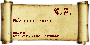 Mágeri Pongor névjegykártya